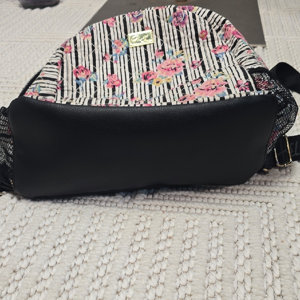 Betsey Johnson Floral Backpack with Black Stripes - Picture 6 of 13